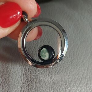 Silver and Black Moon Pendant